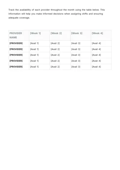 Free Provider Roster Template to Edit Online