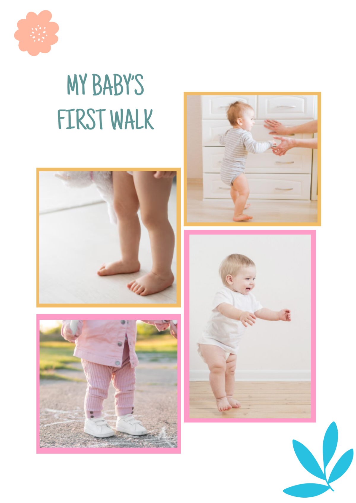 Baby Milestone Photo Collage Template