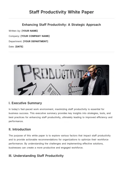 Free Staff Productivity White Paper Template to Edit Online