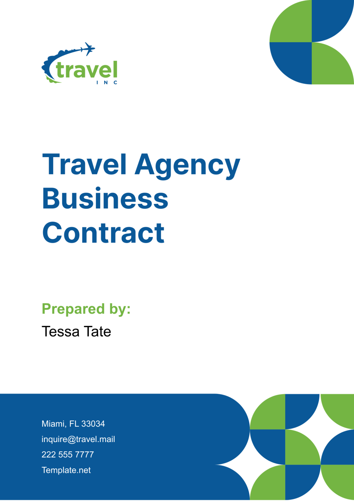 Travel Agency Business Contract Template