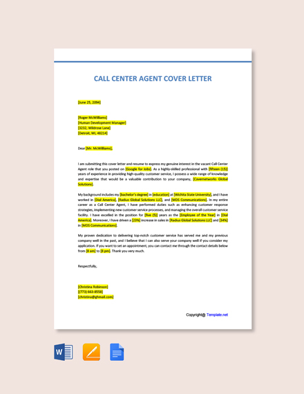 agent cover letter