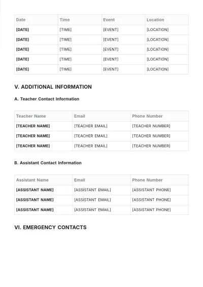 Free Student Roster Template to Edit Online