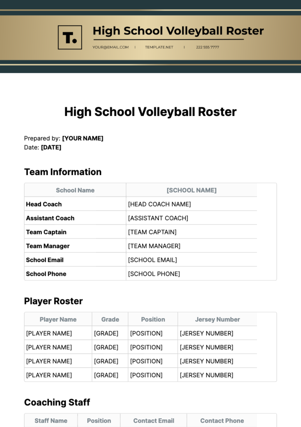 Free Volleyball Templates To Edit Online