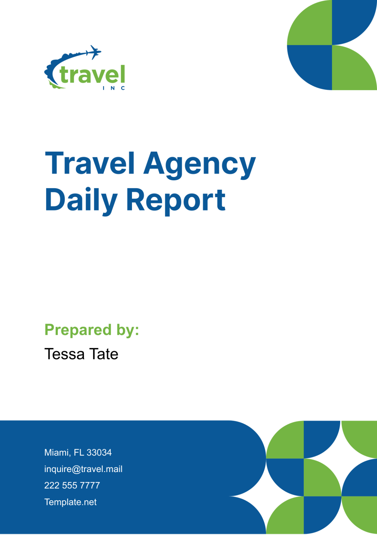 Travel Agency Daily Report Template