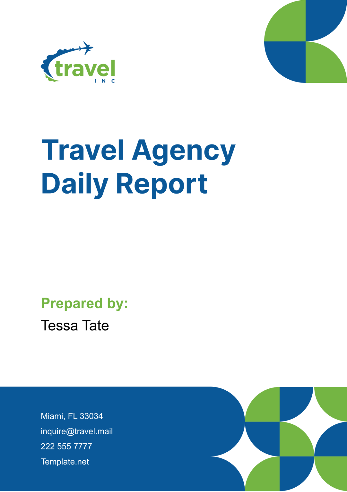 Travel Agency Daily Report Template - Edit Online & Download