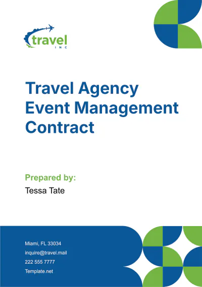 Free Travel Agency Event Management Contract Template to Edit Online