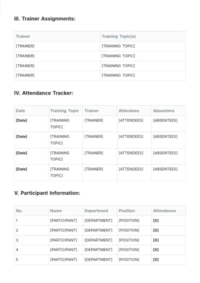 Free Training Attendance Roster Template to Edit Online
