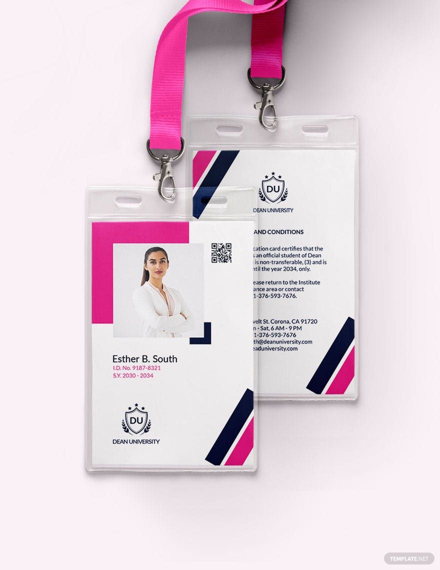 Free Modern University ID Card Template - Illustrator, Word, Apple ...