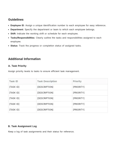 Free Job Roster Template to Edit Online