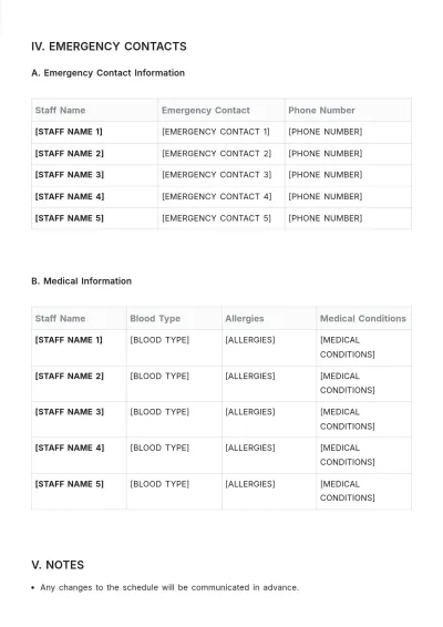 Free School Duty Roster Template to Edit Online