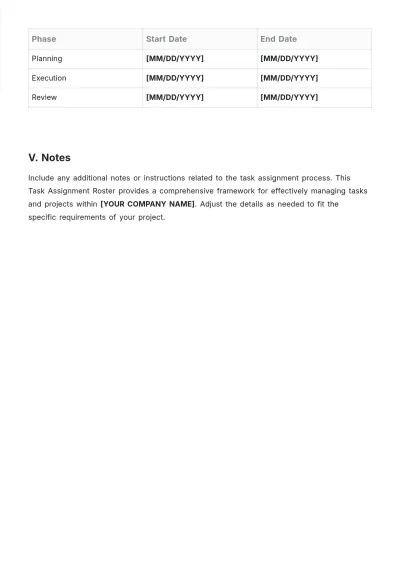Free Office Roster Template to Edit Online