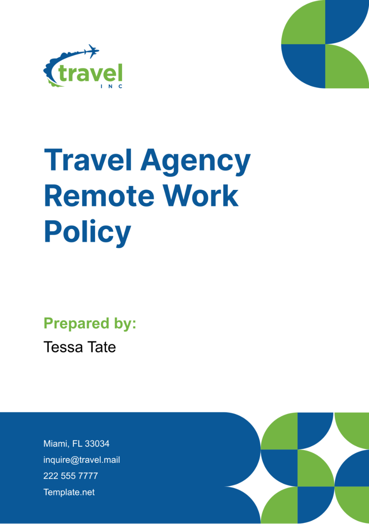 Travel Agency Remote Work Policy Template - Edit Online & Download