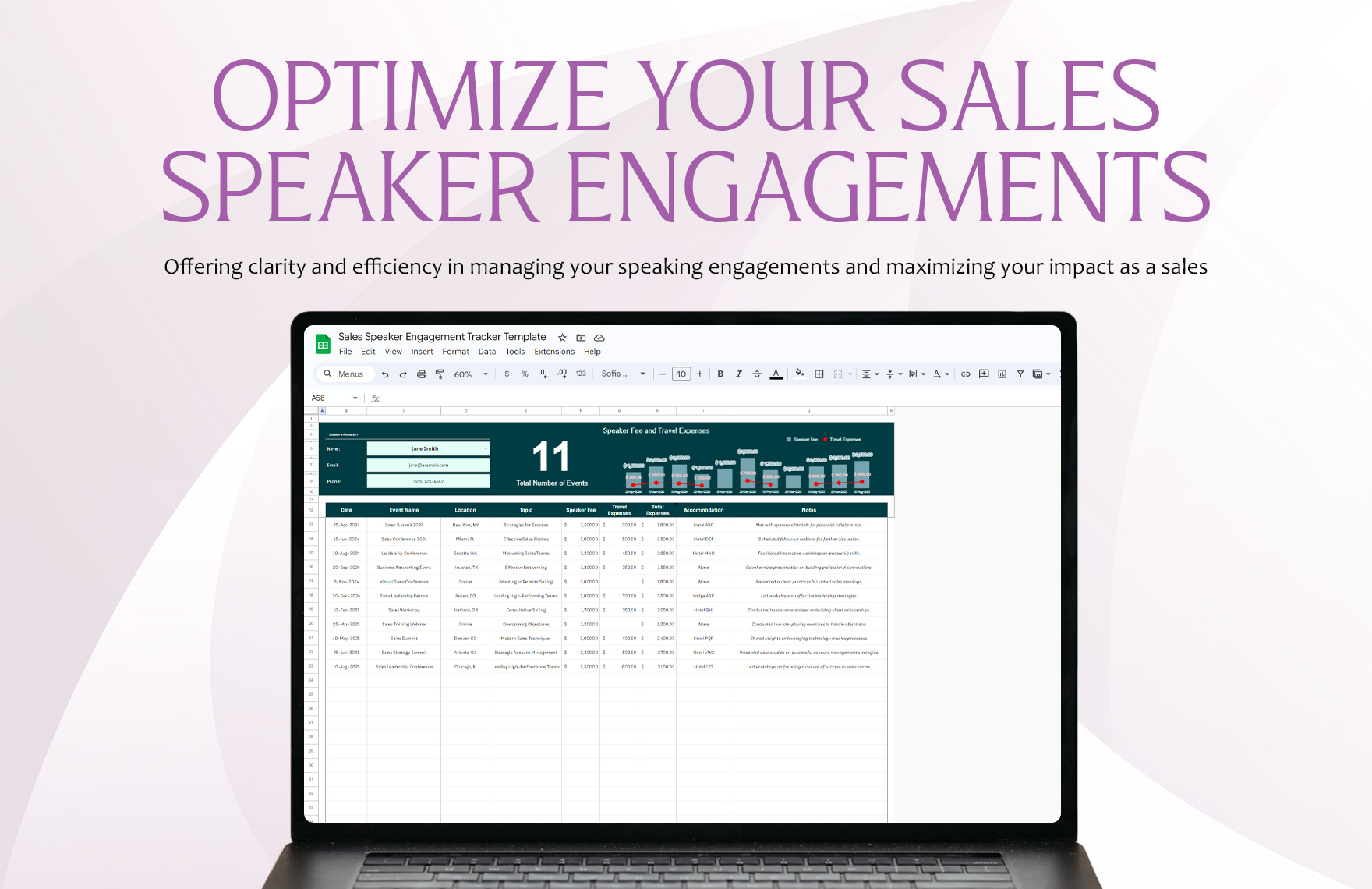 Sales Speaker Engagement Tracker Template