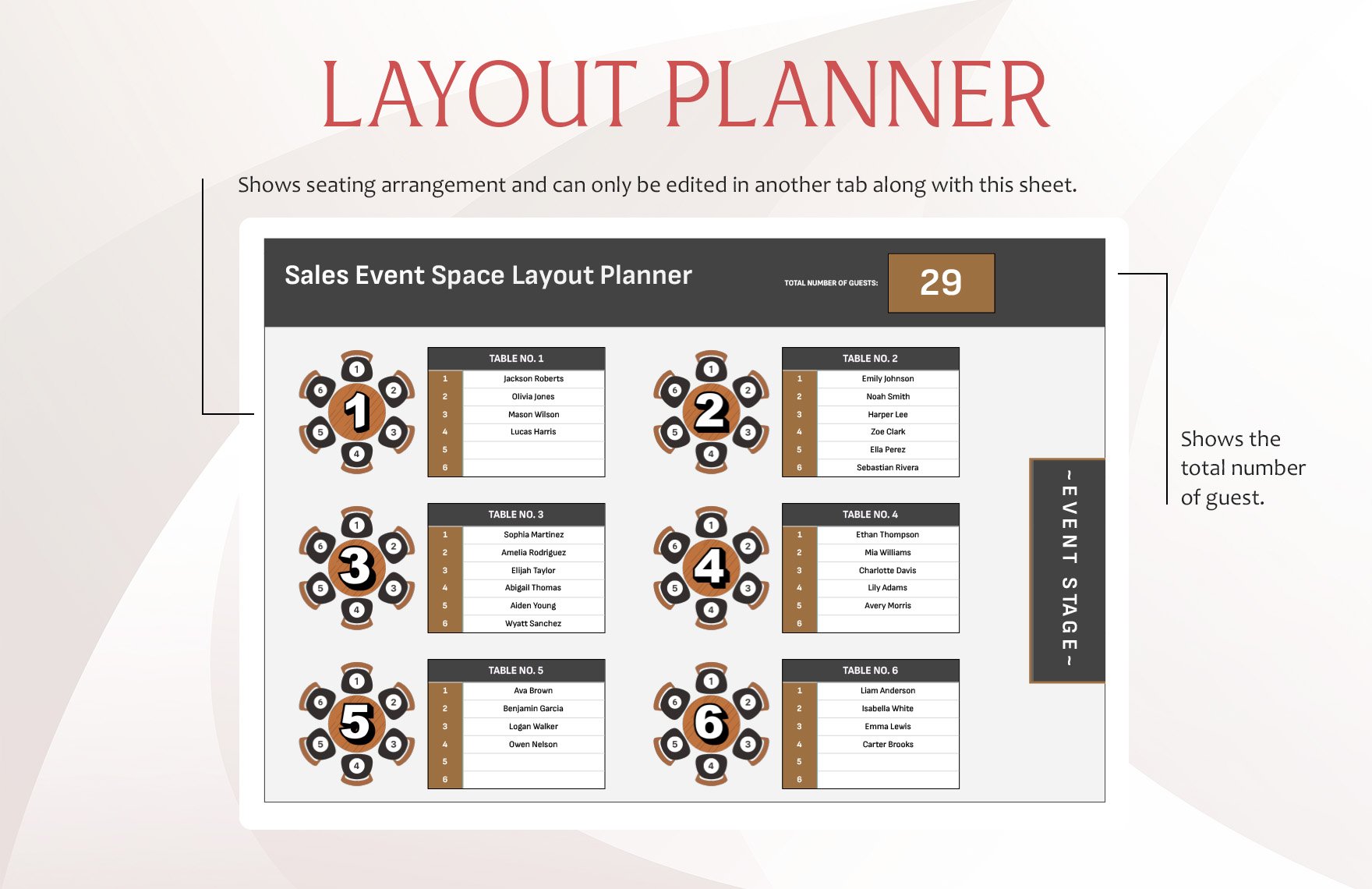 Sales Event Space Layout Planner Template