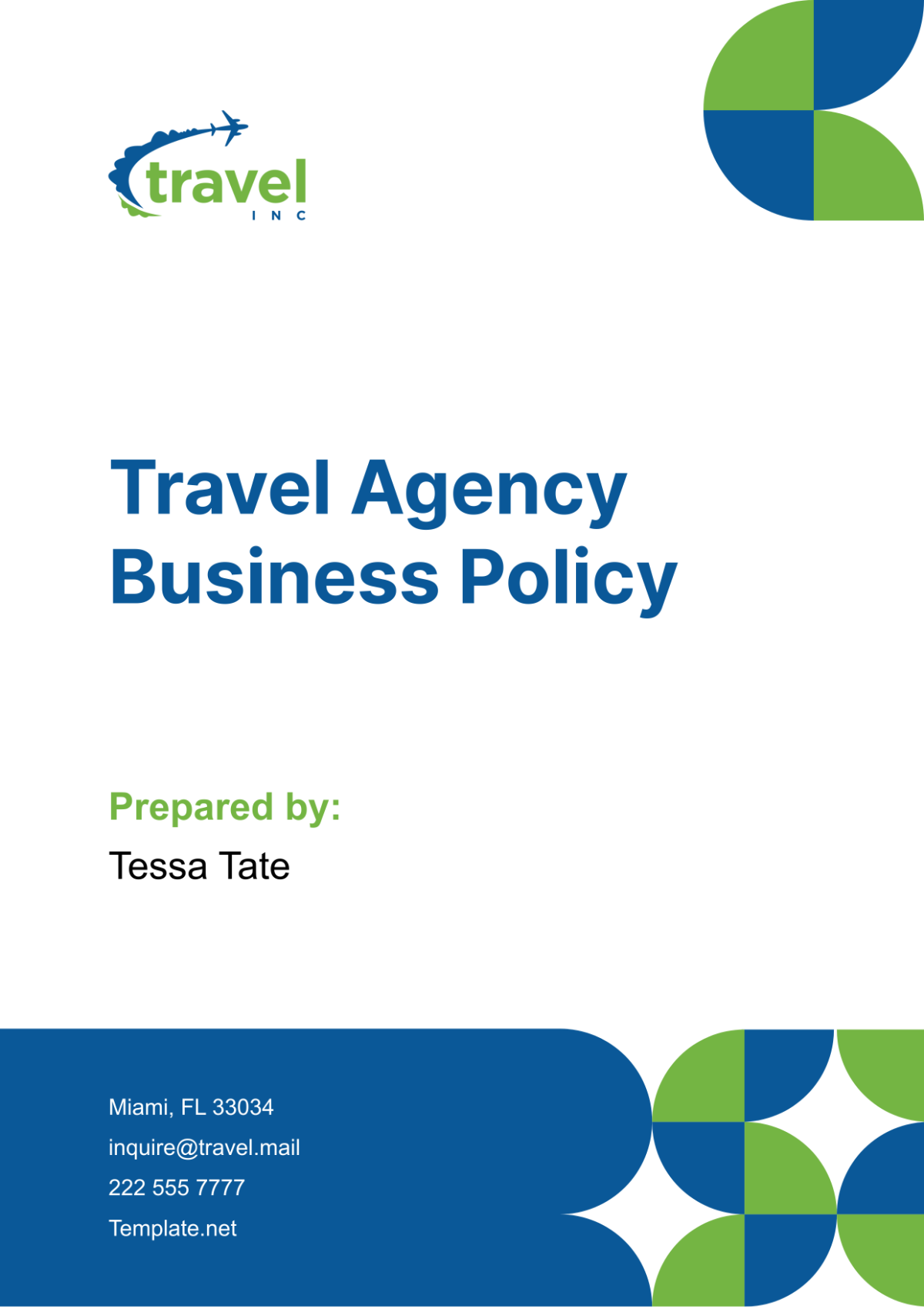 Travel Agency Business Policy Template