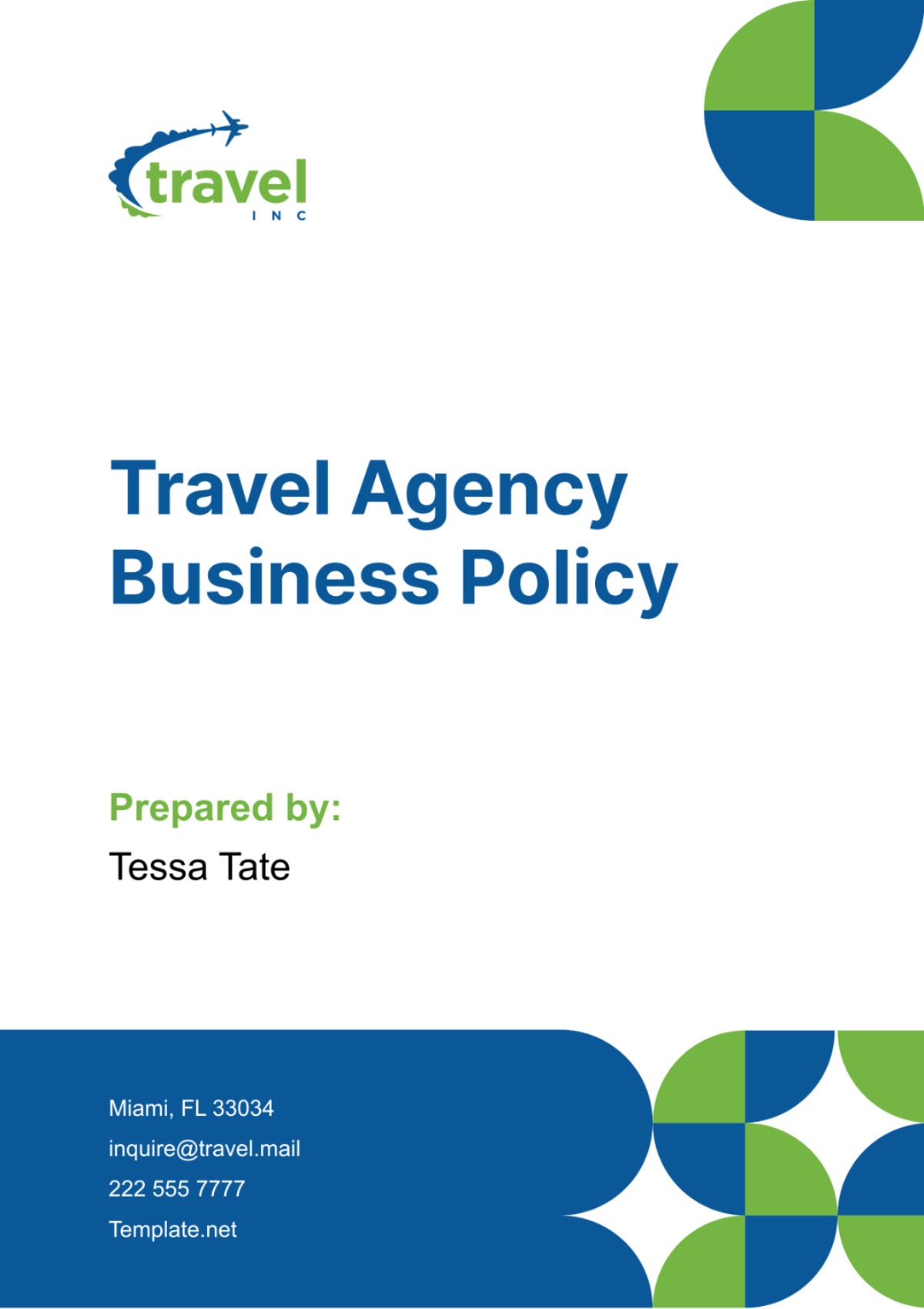 Travel Agency Business Policy Template - Edit Online & Download