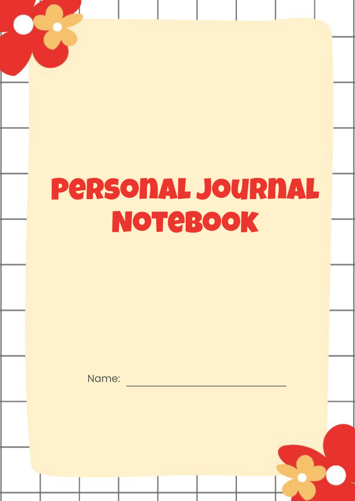 Free Personal Notebook Journals Template