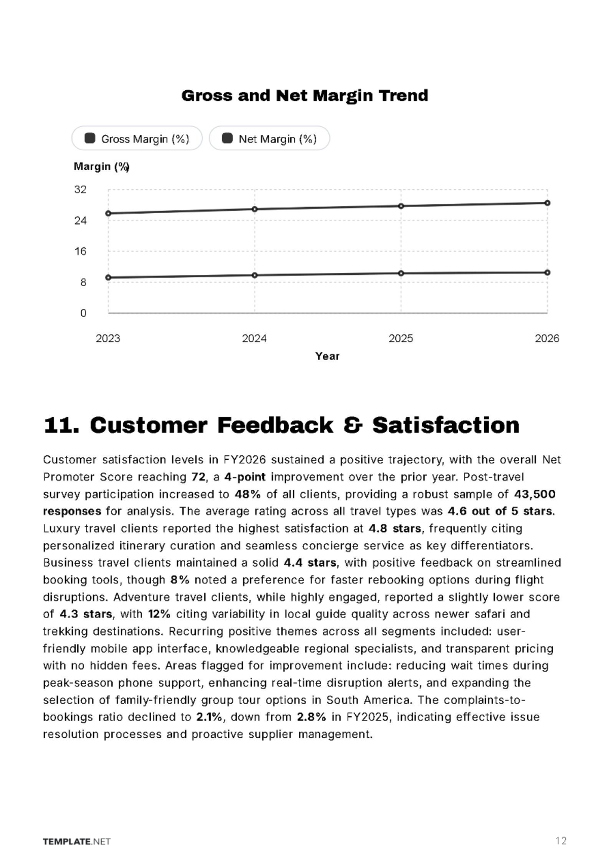 Free Travel Agency Business Report Template to Edit Online