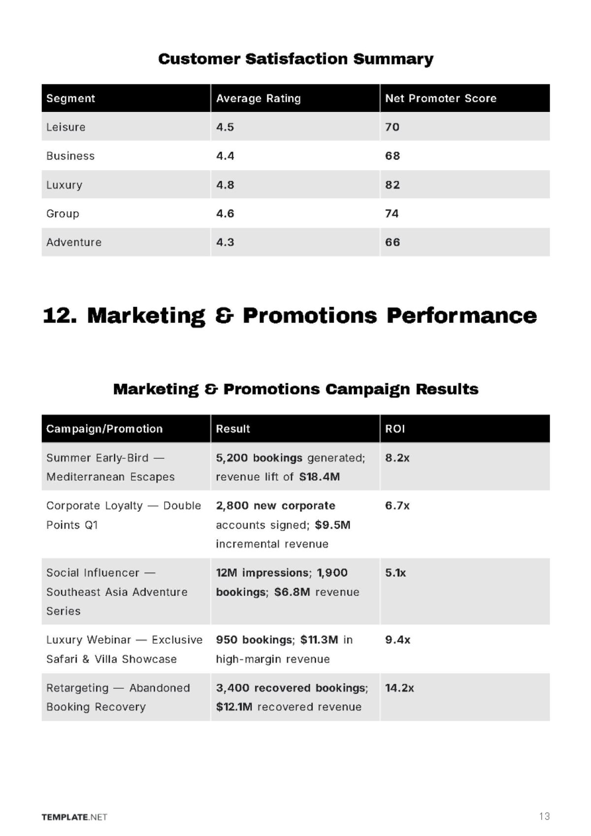 Free Travel Agency Business Report Template to Edit Online