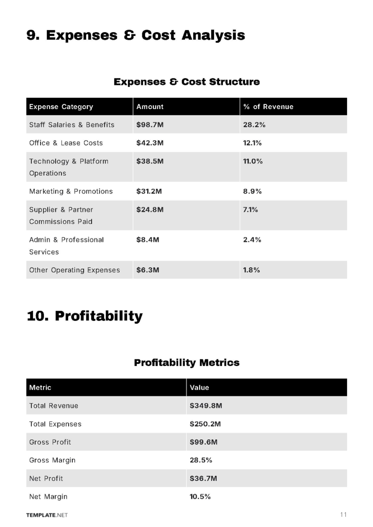Free Travel Agency Business Report Template to Edit Online
