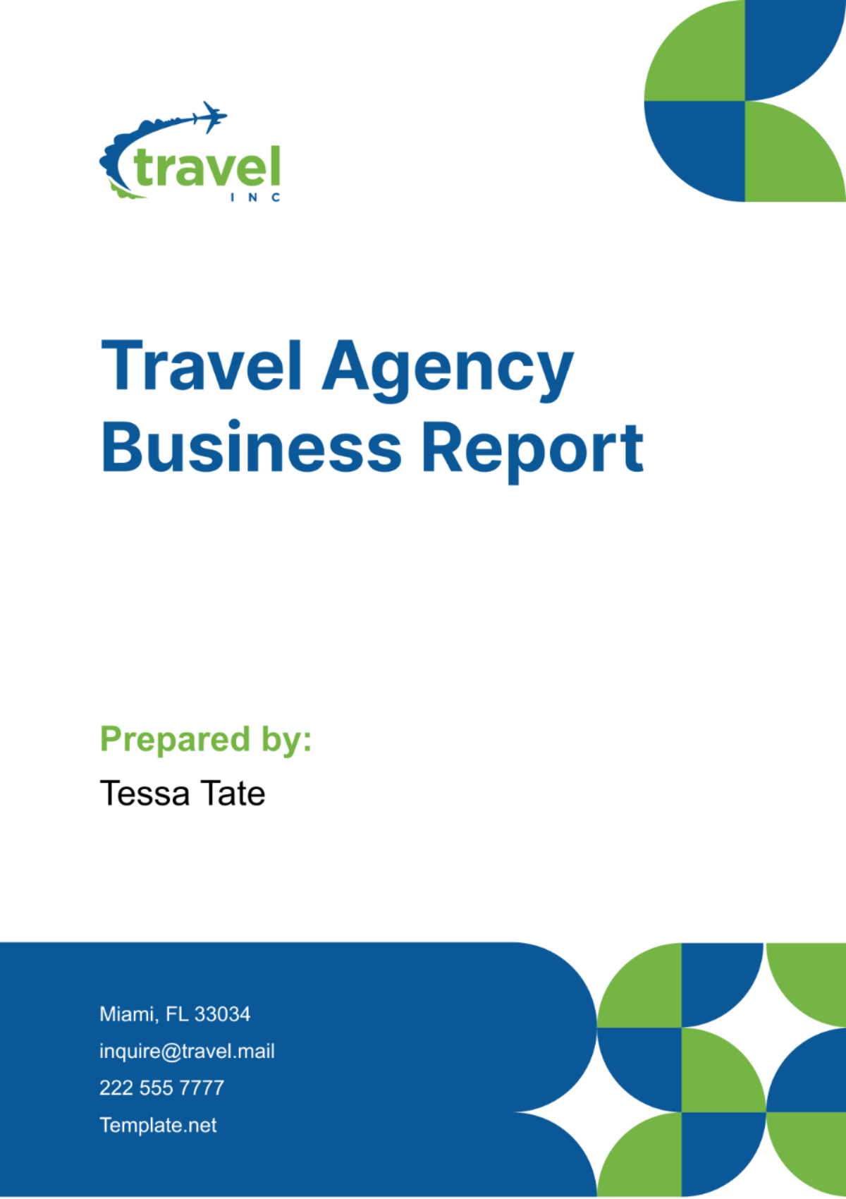 Travel Agency Business Report Template