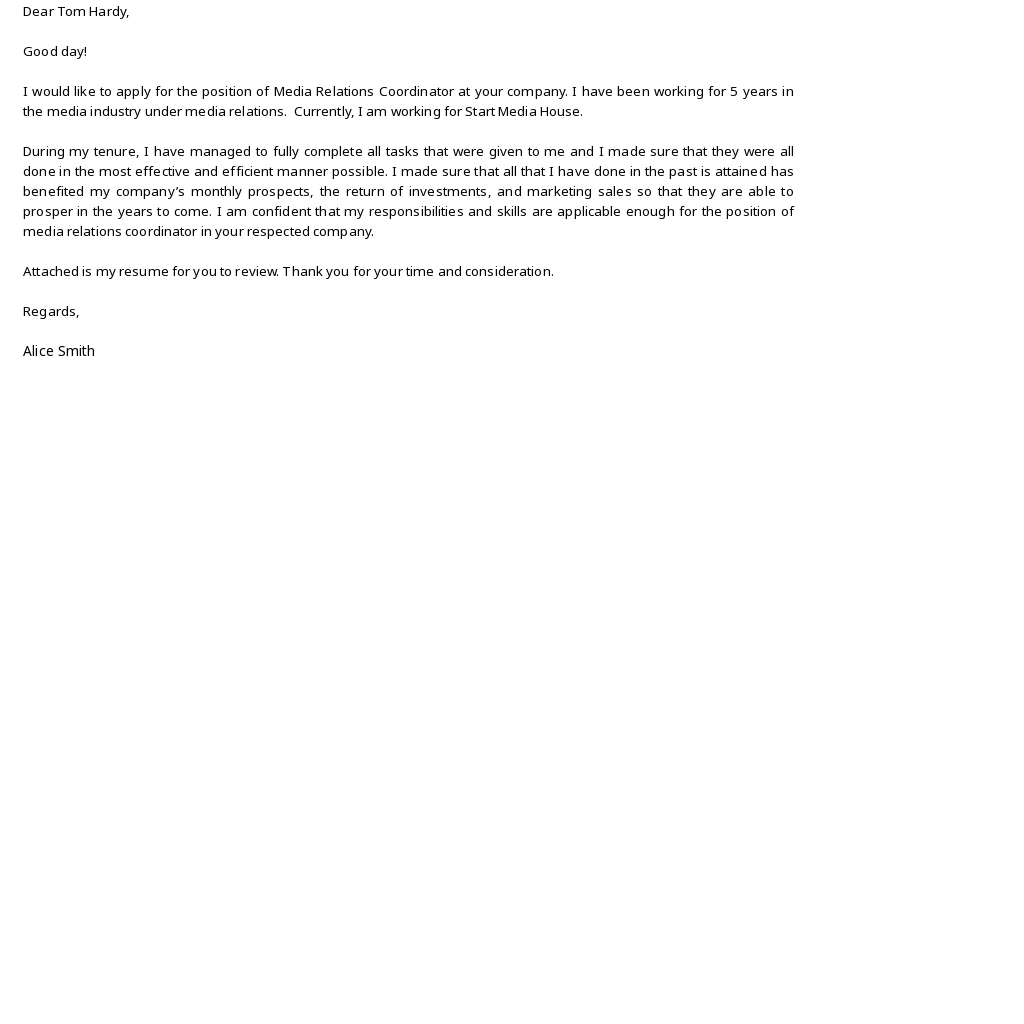 Media Relations Coordinator Cover Letter Template.jpe