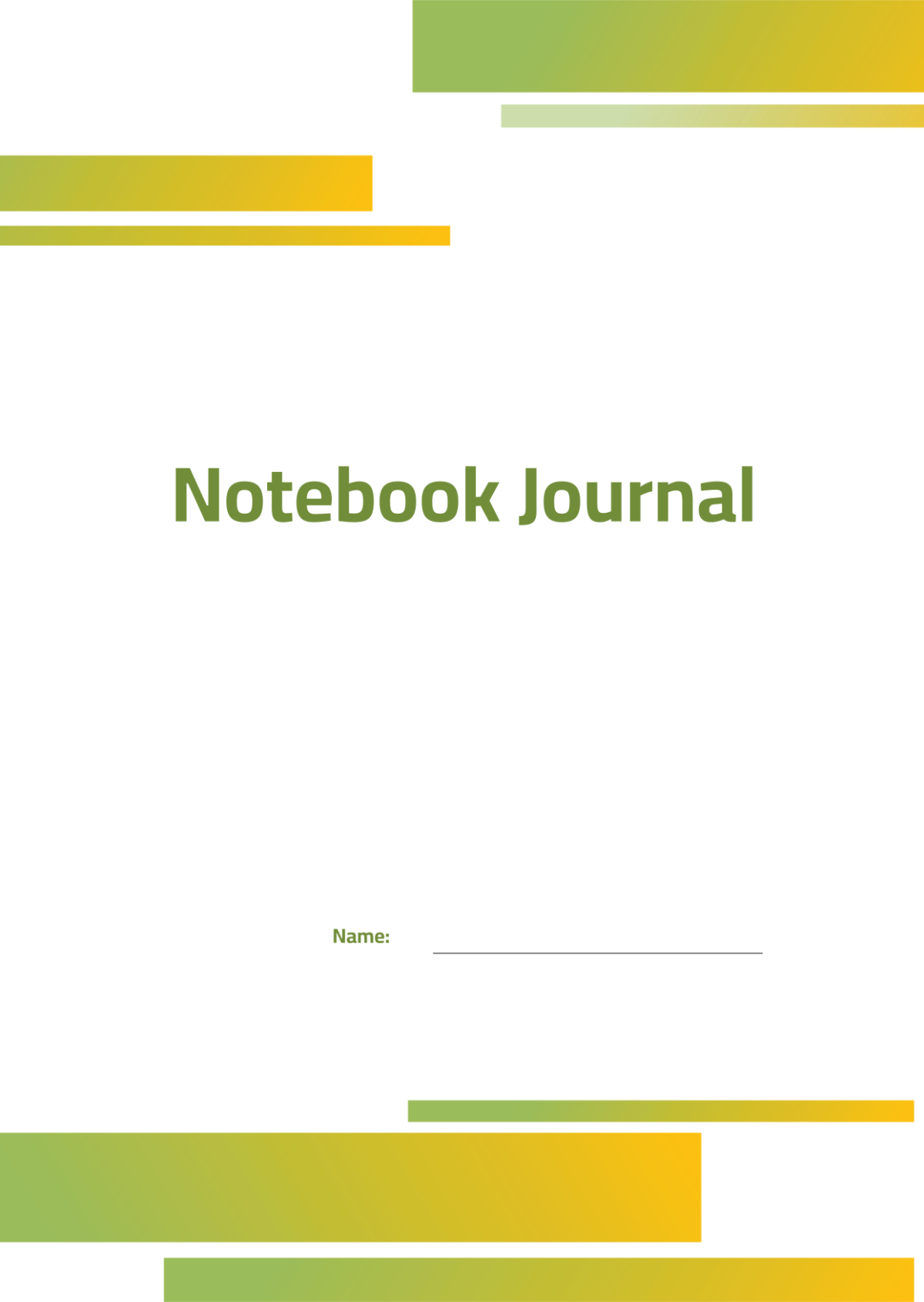 Free Basic Notebook Journals Template