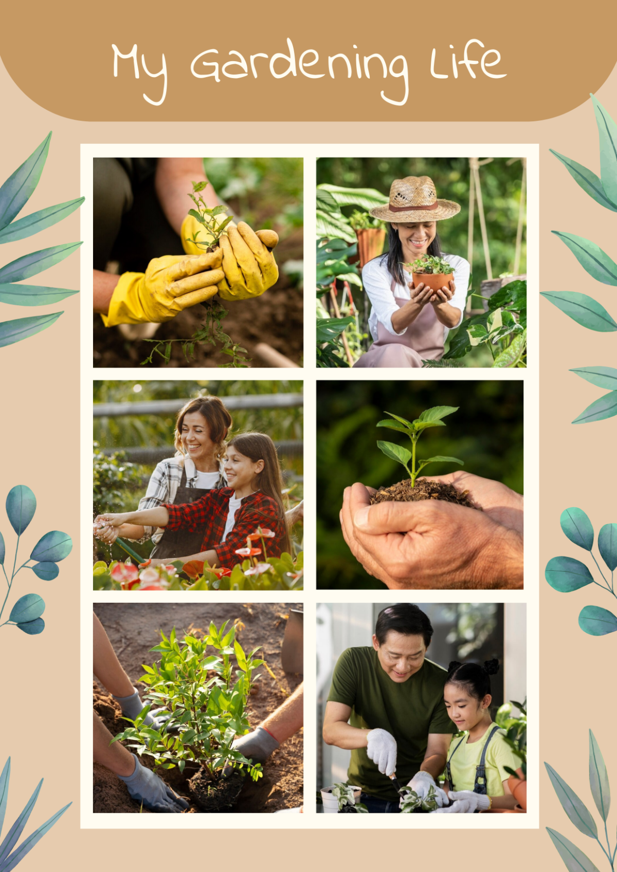 Gardening Photo Collage Template