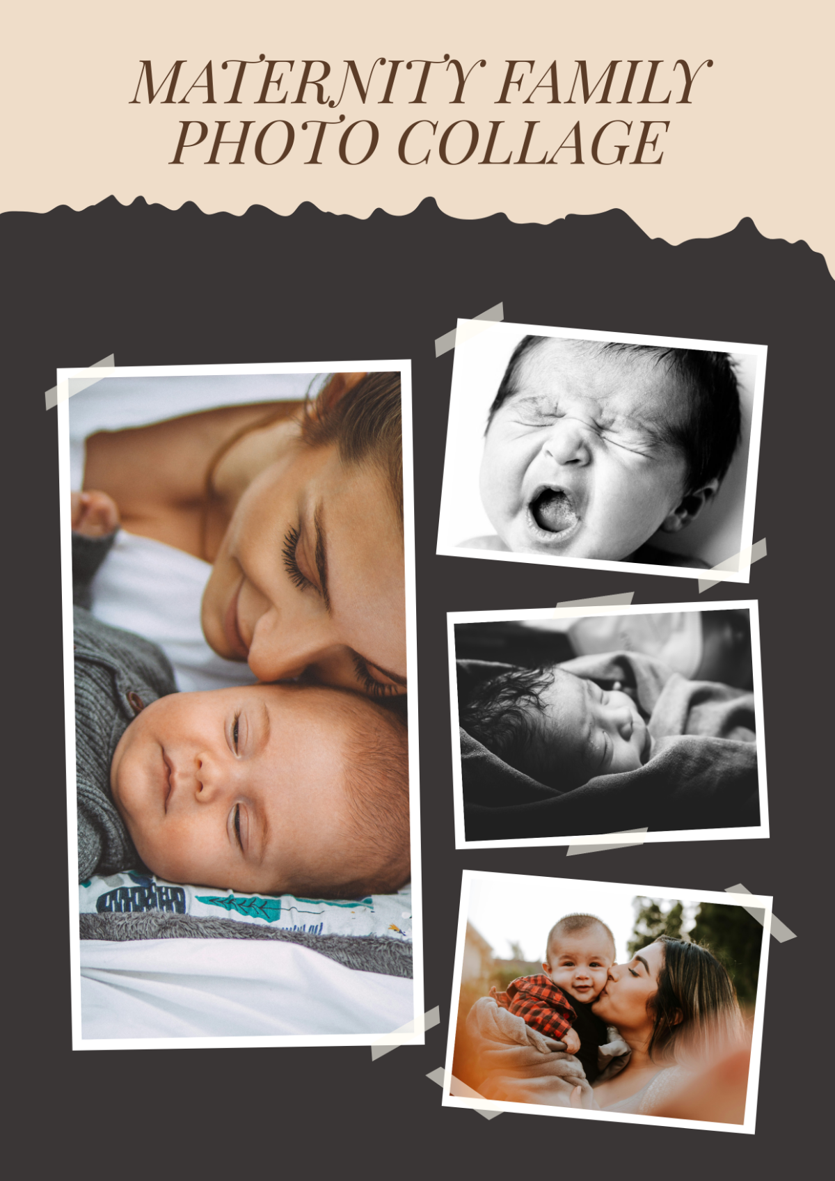 Maternity Family Photo Collage Template