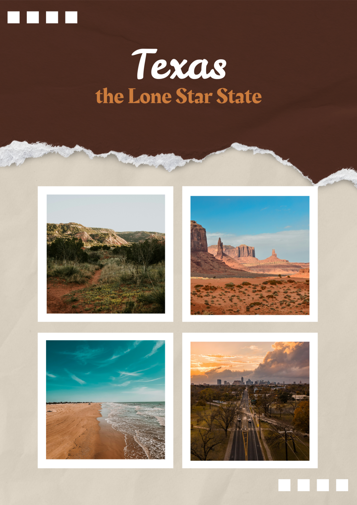 Texas Map Photo Collage Template