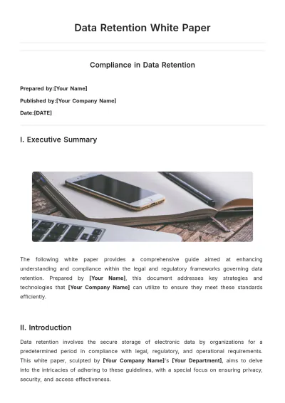 Free Data Retention White Paper Template to Edit Online