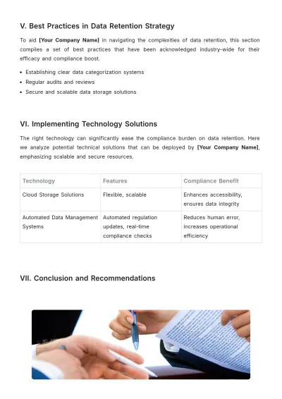 Free Data Retention White Paper Template to Edit Online