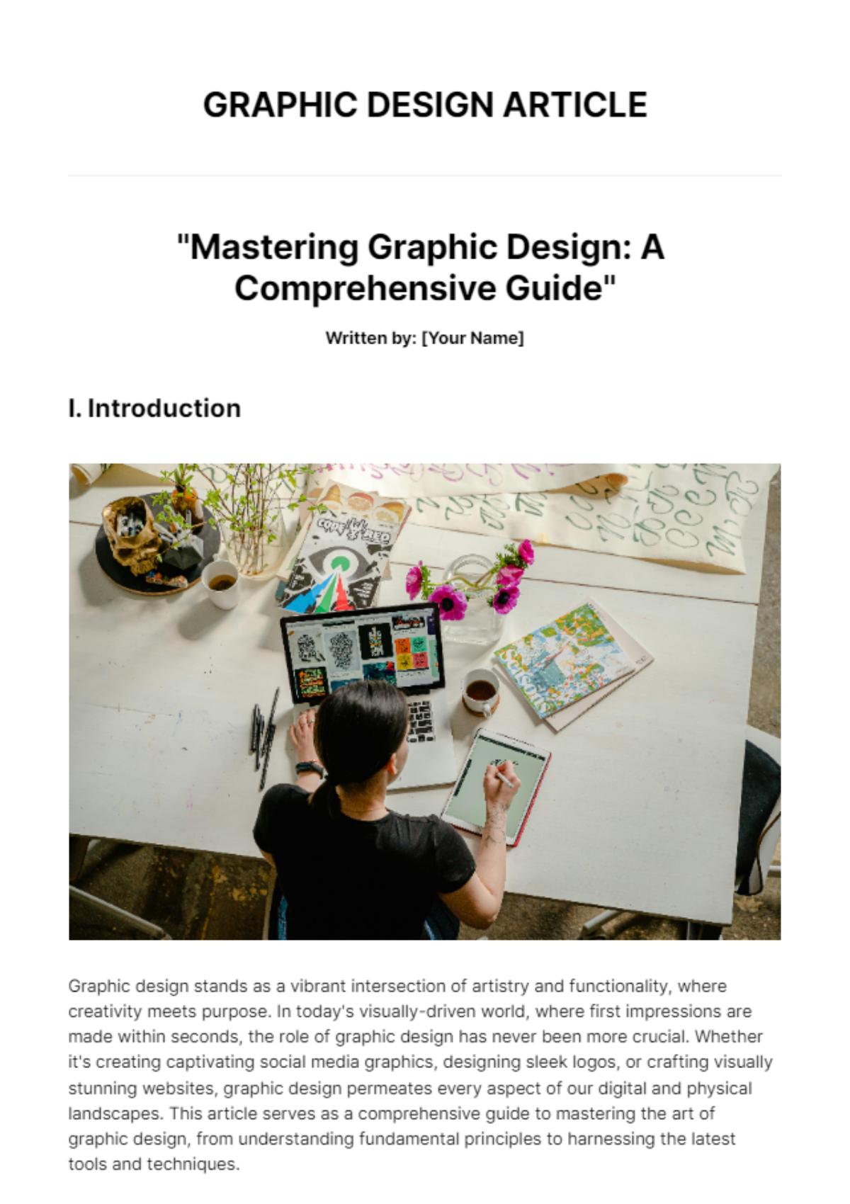 Free Graphic Design Article Template - Edit Online & Download ...