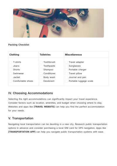 Free Travel Article Template to Edit Online