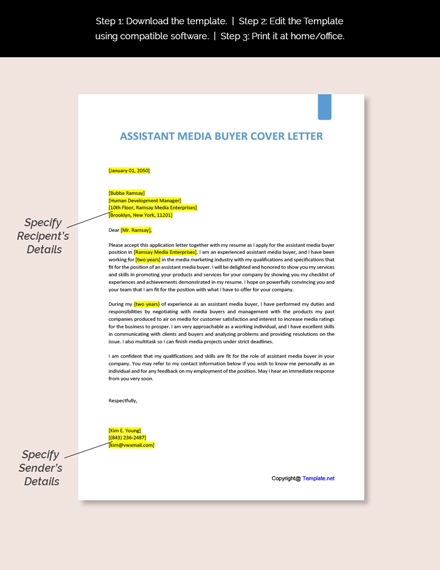 Assistant Media Buyer Cover Letter Template