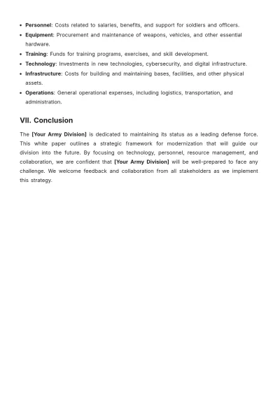 Free Army White Paper Template to Edit Online