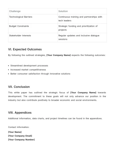 Free Development White Paper Template to Edit Online