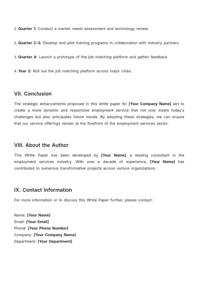 Free Employment Services White Paper Template to Edit Online