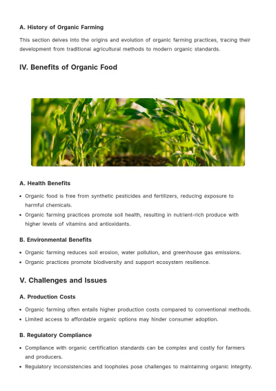 Free Organic Food White Paper Template to Edit Online