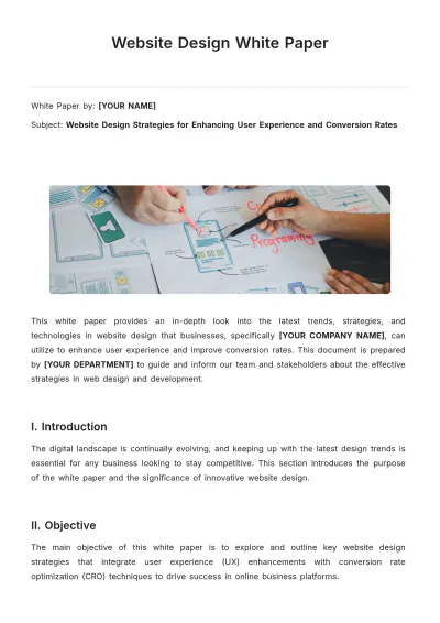Free Website Design White Paper Template to Edit Online