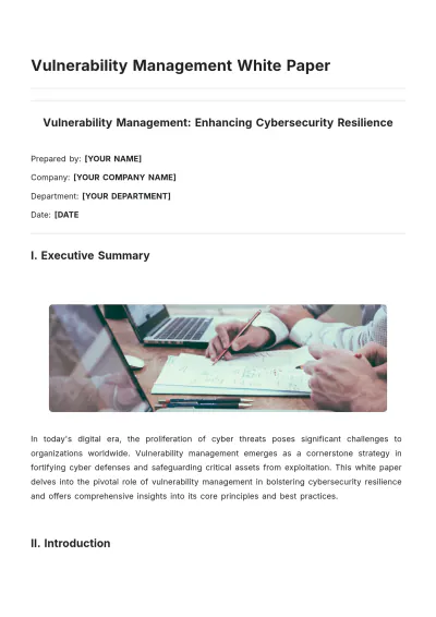Free Vulnerability Management White Paper Template to Edit Online