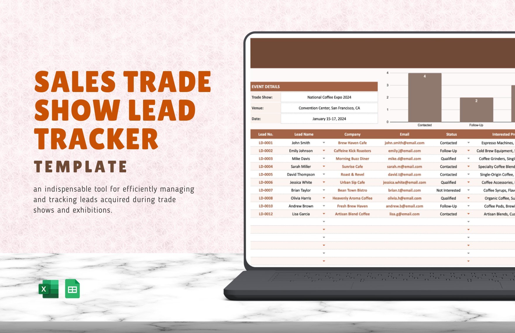Sales Trade Show Lead Tracker Template in Excel, Google Sheets