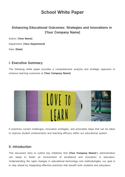 Free School White Paper Template to Edit Online