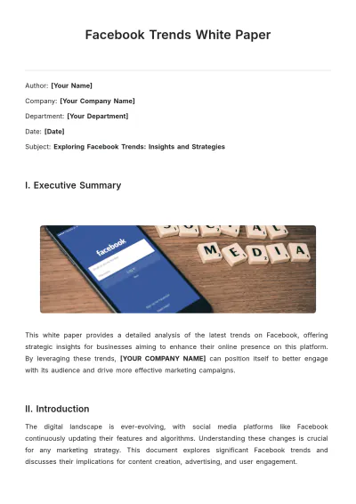 Free Facebook Trends White Paper Template to Edit Online