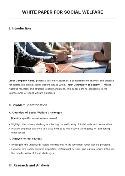 Free White Paper for Social Welfare Template to Edit Online