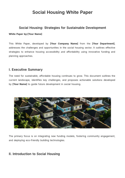Free Social Housing White Paper Template to Edit Online