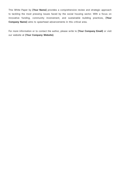 Free Social Housing White Paper Template to Edit Online