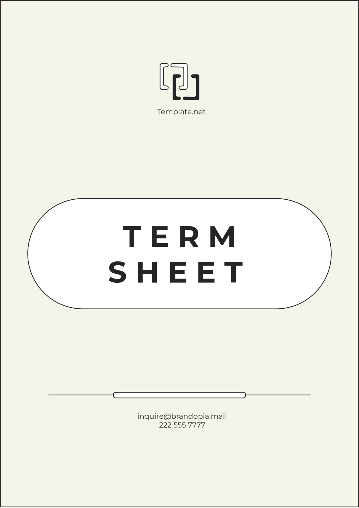 Simple Term Sheet Template