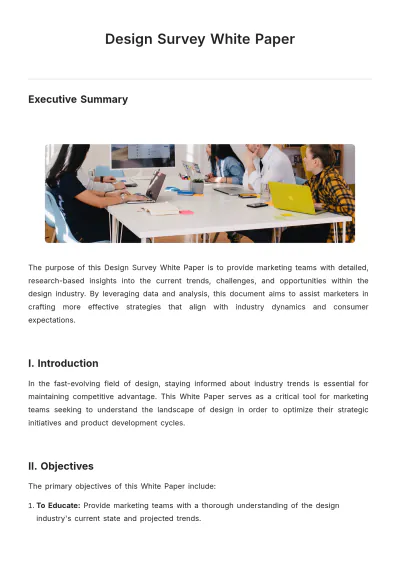Free Design Survey White Paper Template to Edit Online