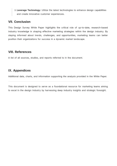 Free Design Survey White Paper Template to Edit Online
